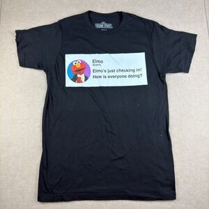 Sesame Street Elmo Graphic T-Shirt Mens S Black Funny Quote Tee